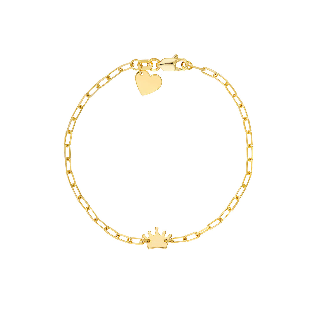 Kids Paper Clip Chain Bracelet with Crown