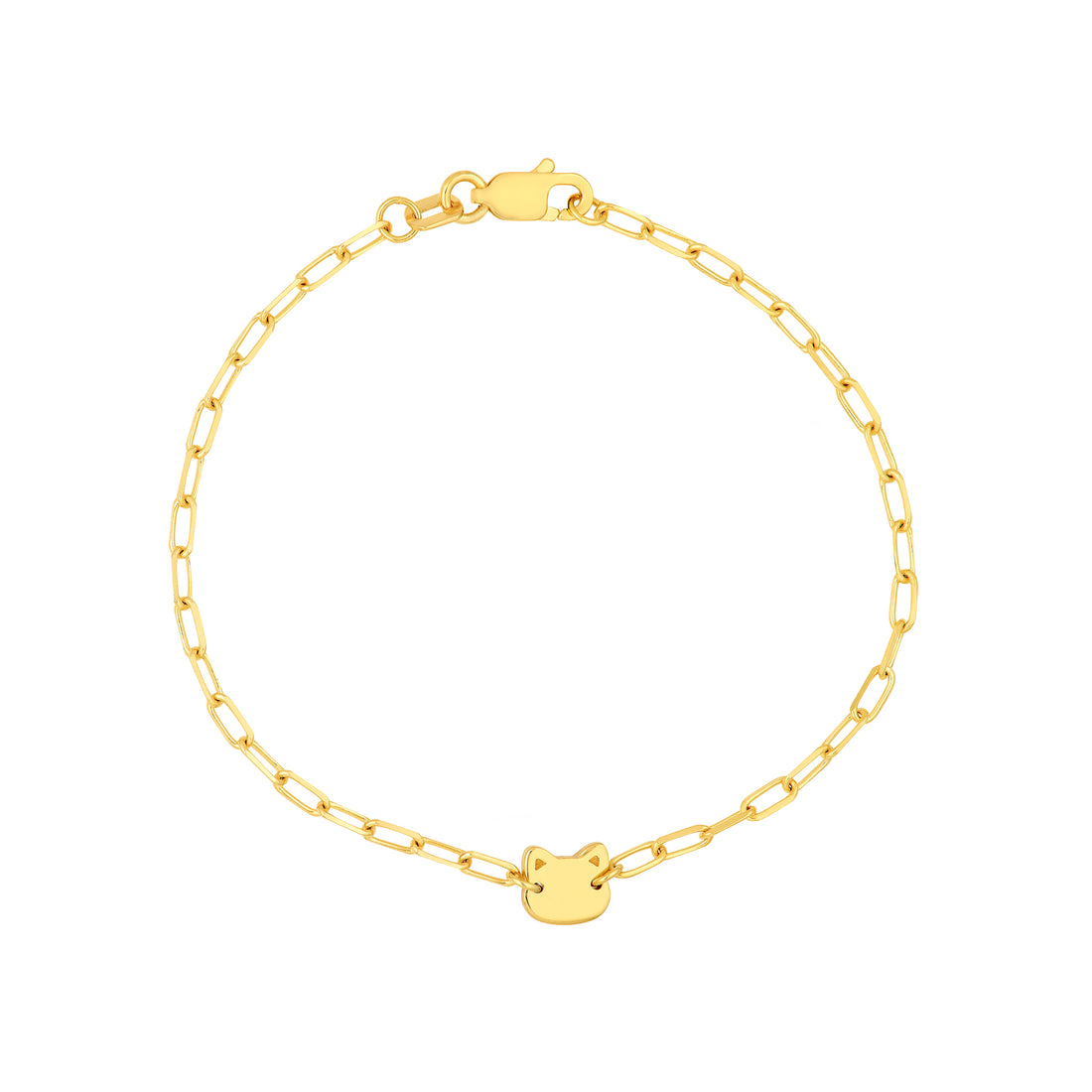 Kids Paper Clip Chain Bracelet with Cat