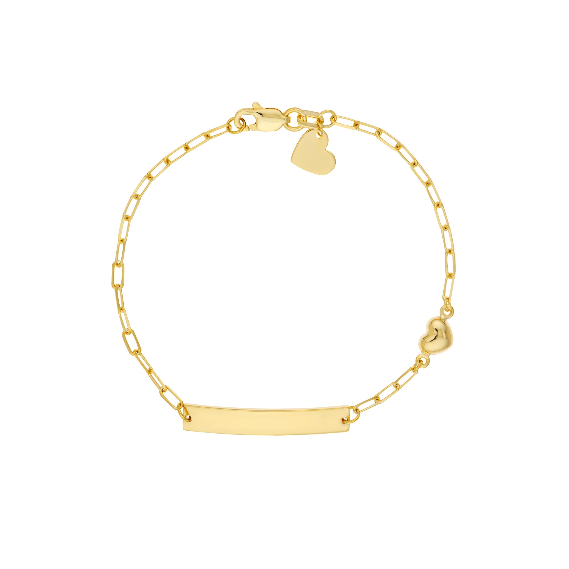 Kids Paper Clip Chain ID Bracelet with Heart