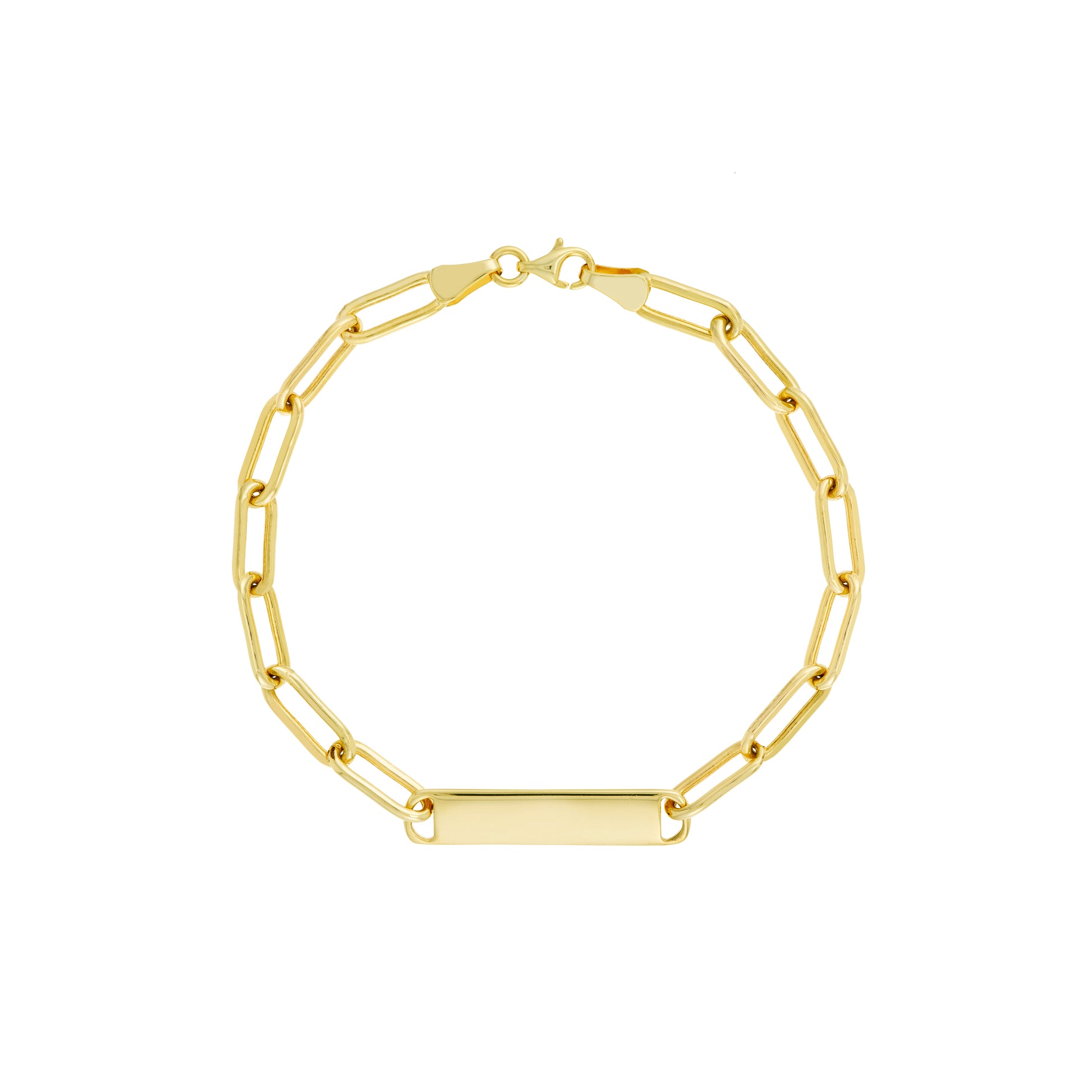 ID Bar Paper Clip Chain Bracelet