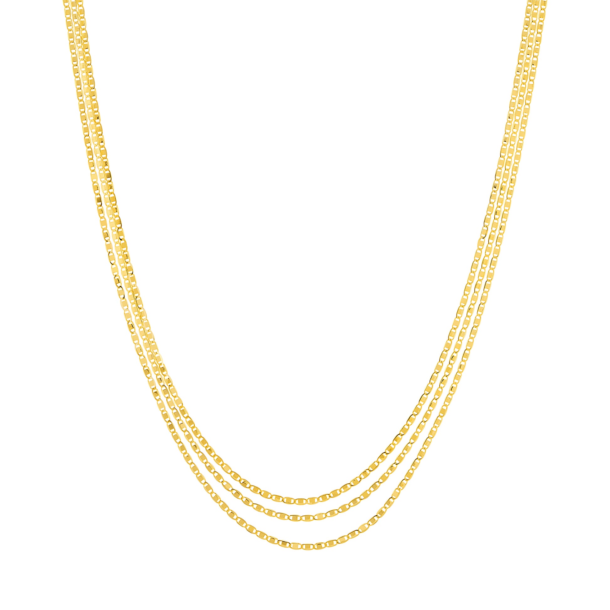 Triple Strand Adj. Diamond Cut Valentino Chain