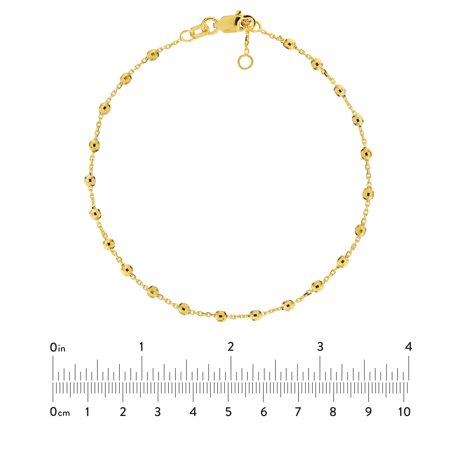 Adjustable Diamond Cut Beaded Bracelet
