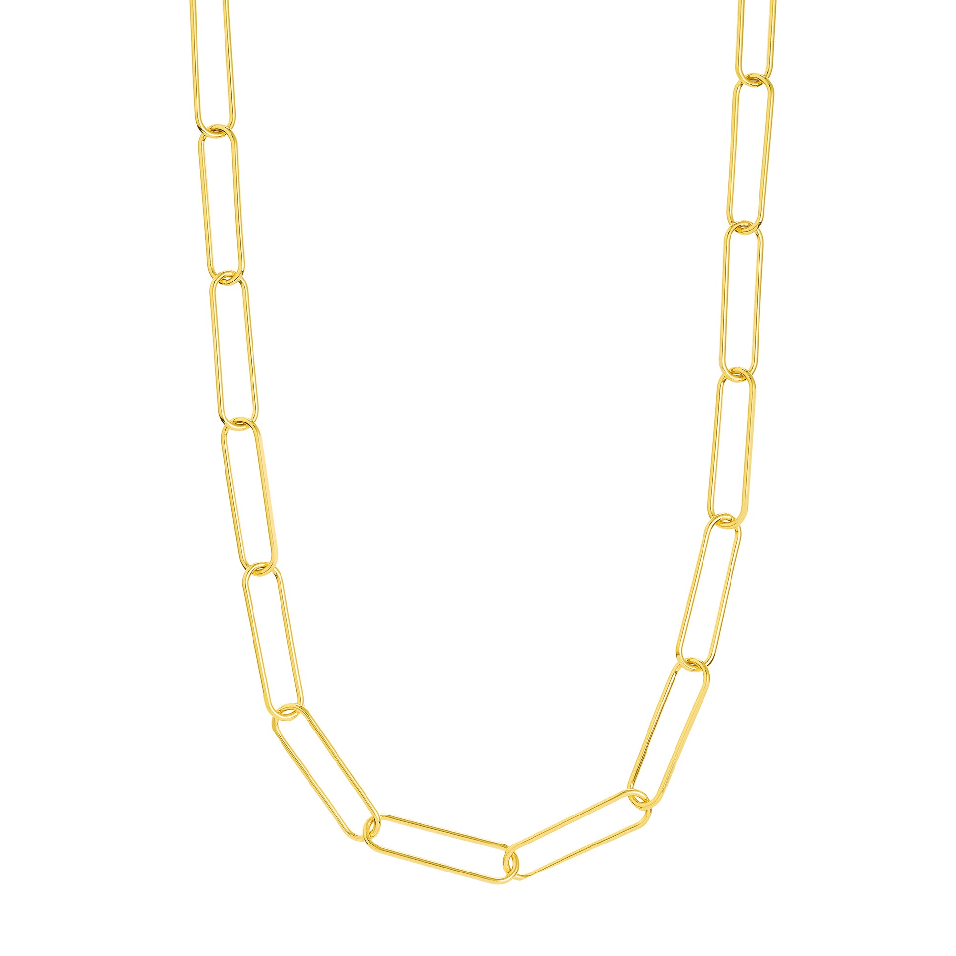 Round Wire Paper Clip Chain Necklace