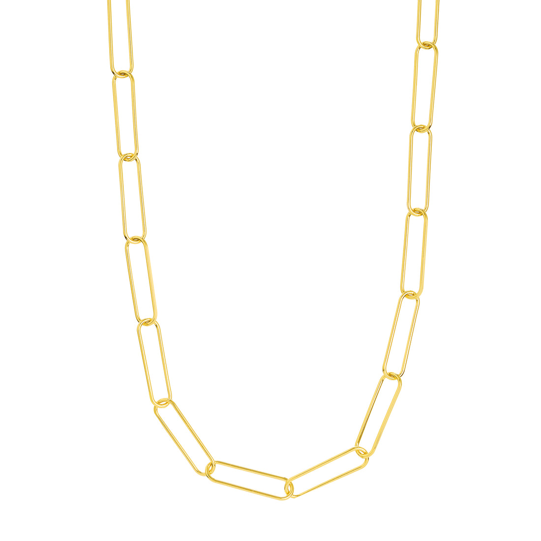 Round Wire Paper Clip Chain Necklace