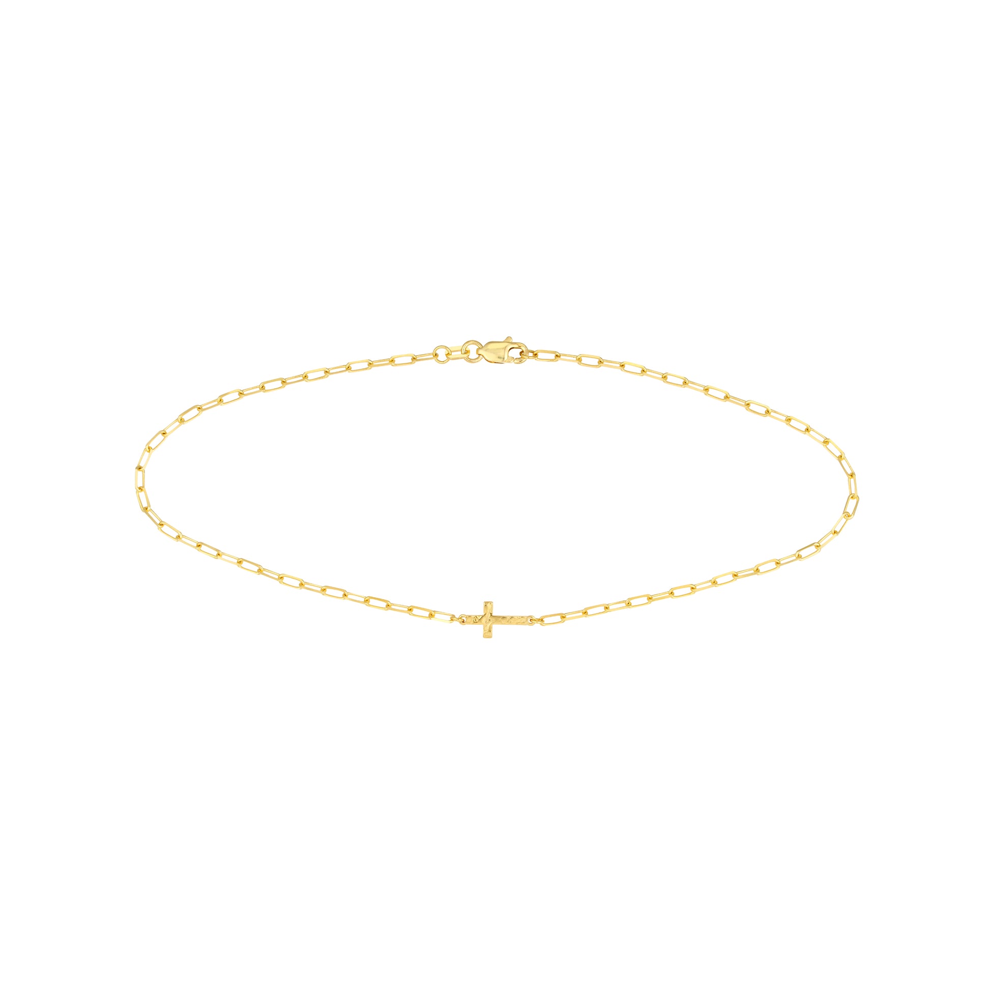 Paper Clip Anklet with Cross