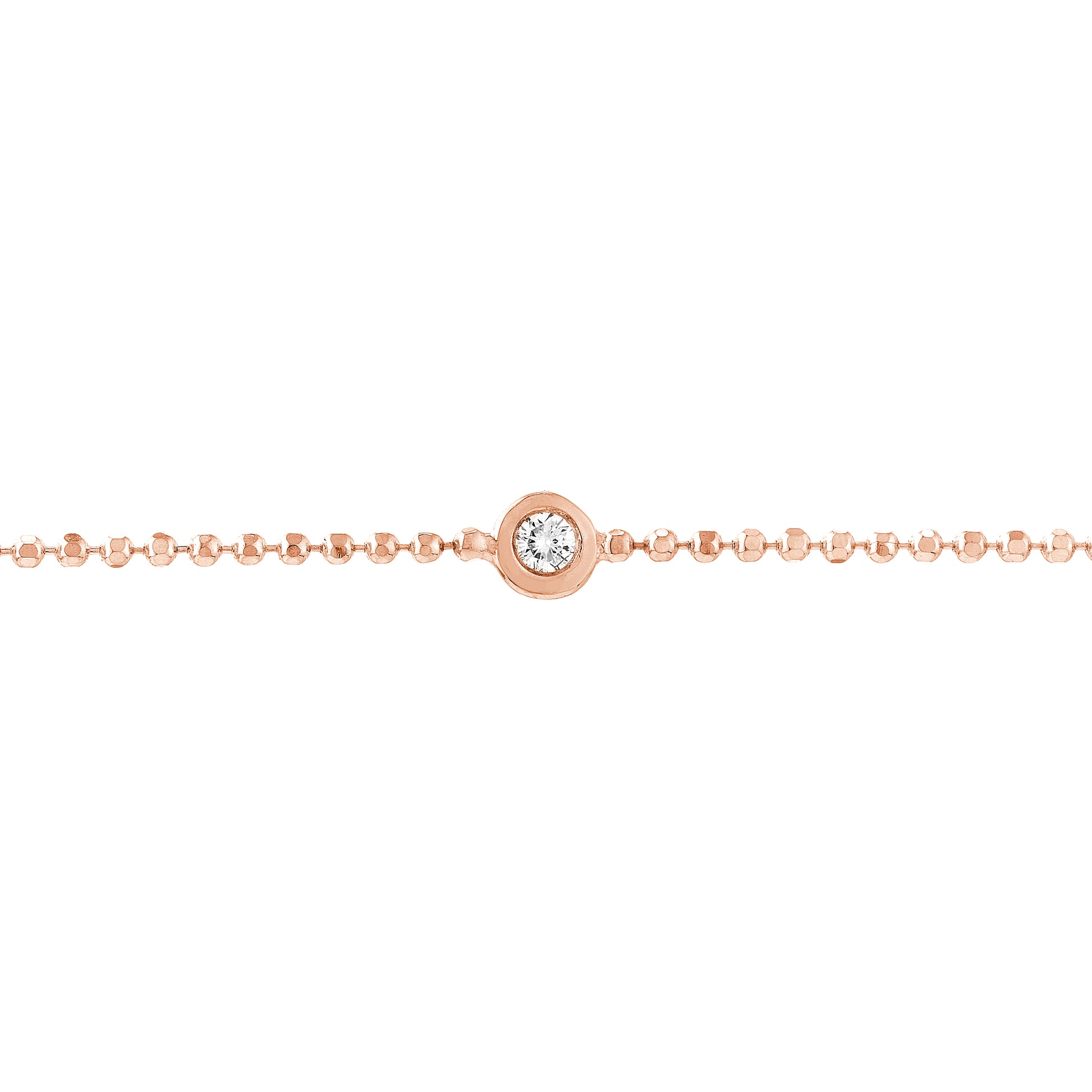 Adjustable Diamond Cut Beaded Chain Bracelet