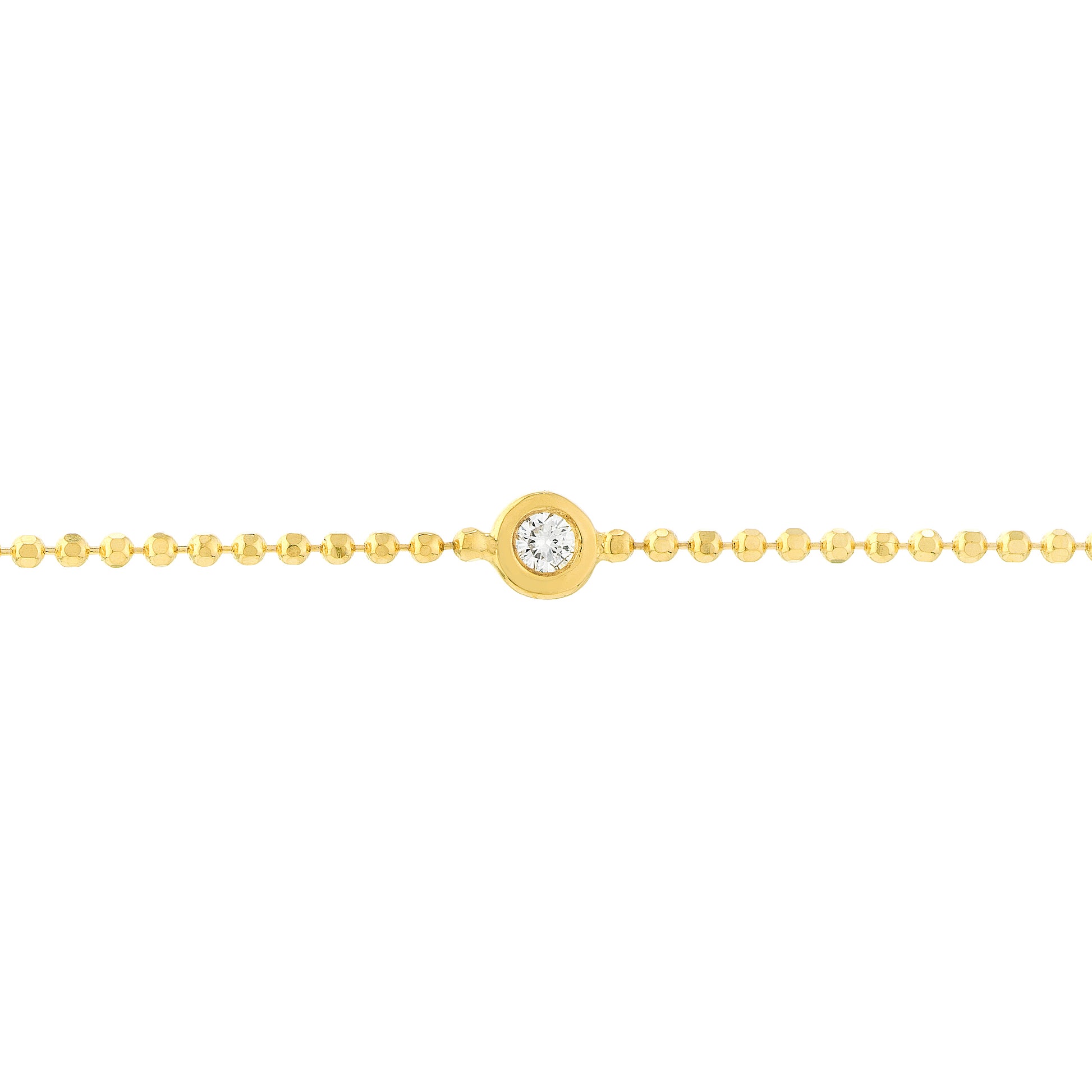 Adjustable Diamond Cut Beaded Chain Bracelet