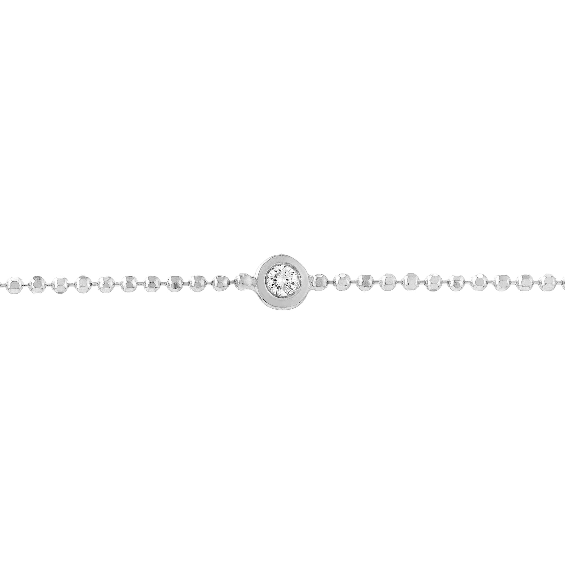 Adjustable Diamond Cut Beaded Chain Bracelet