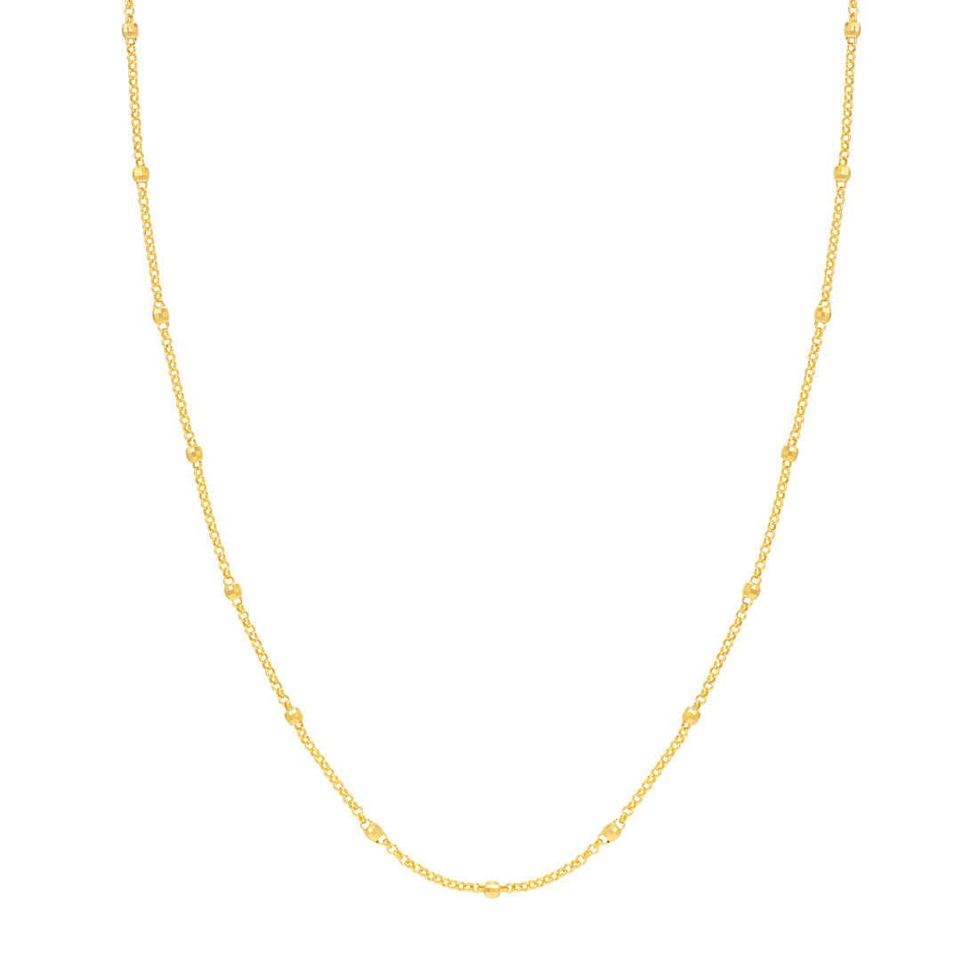 3mm Disco Bead Rolo Chain Necklace
