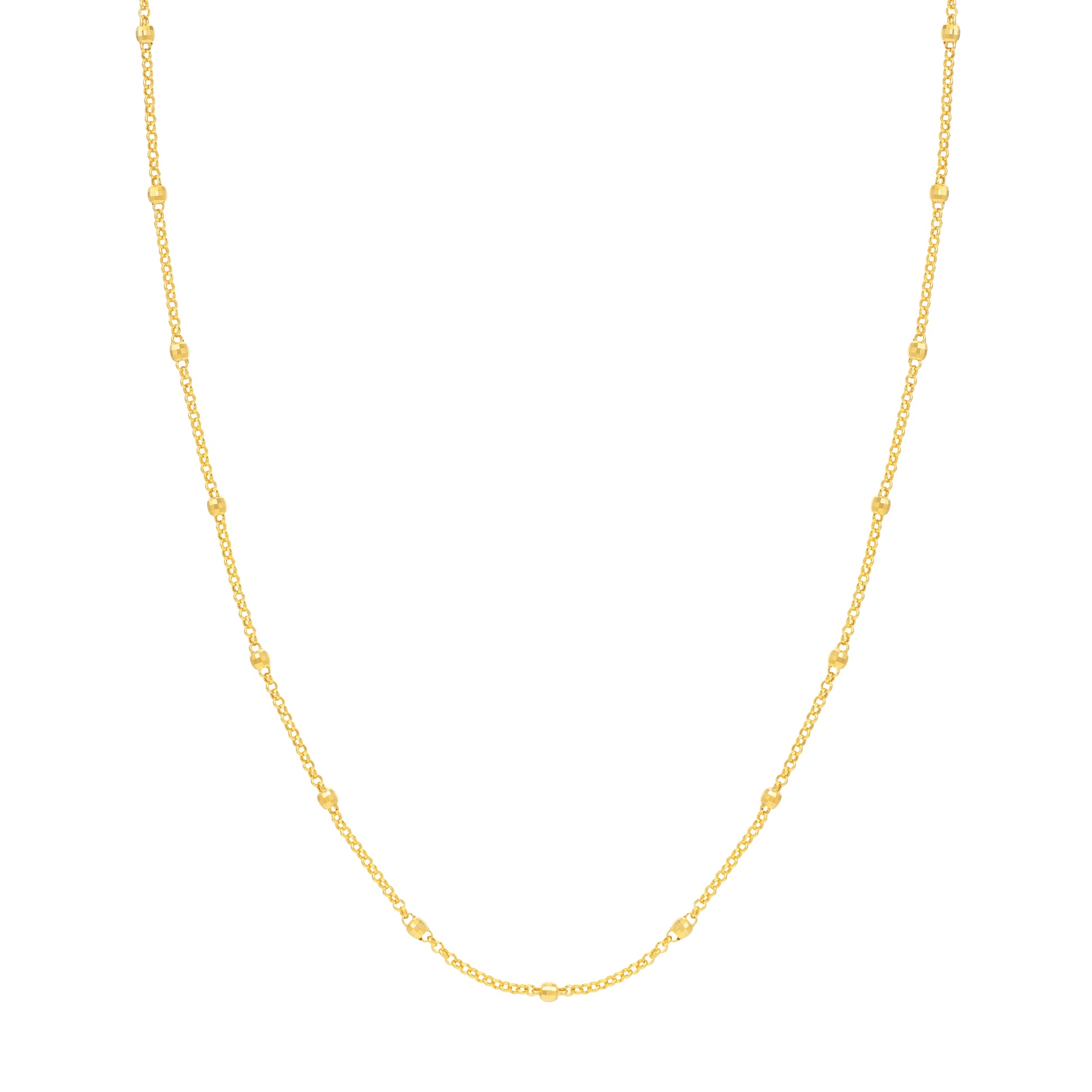 3mm Disco Bead Rolo Chain Necklace