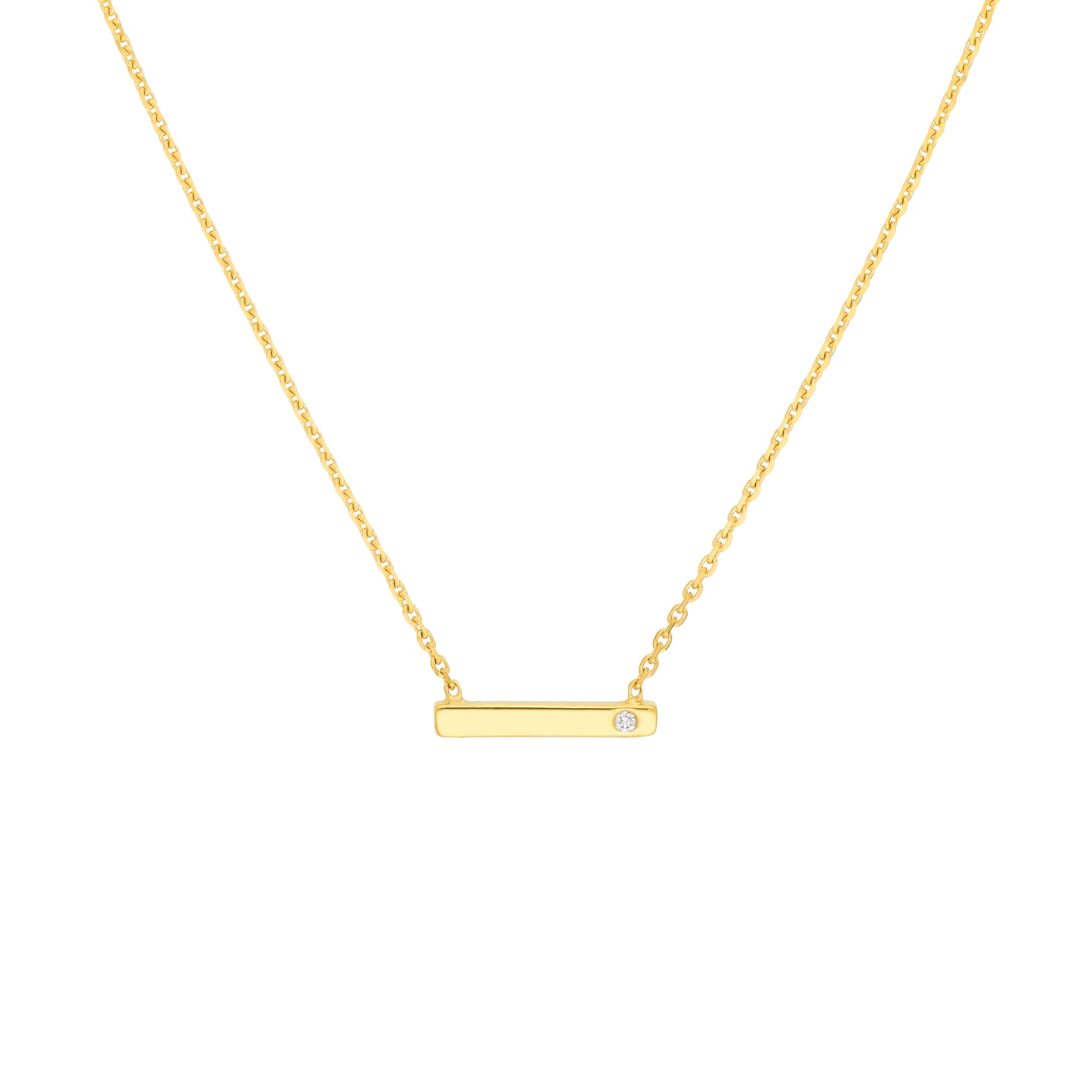 Horizontal Staple Diamond Necklace