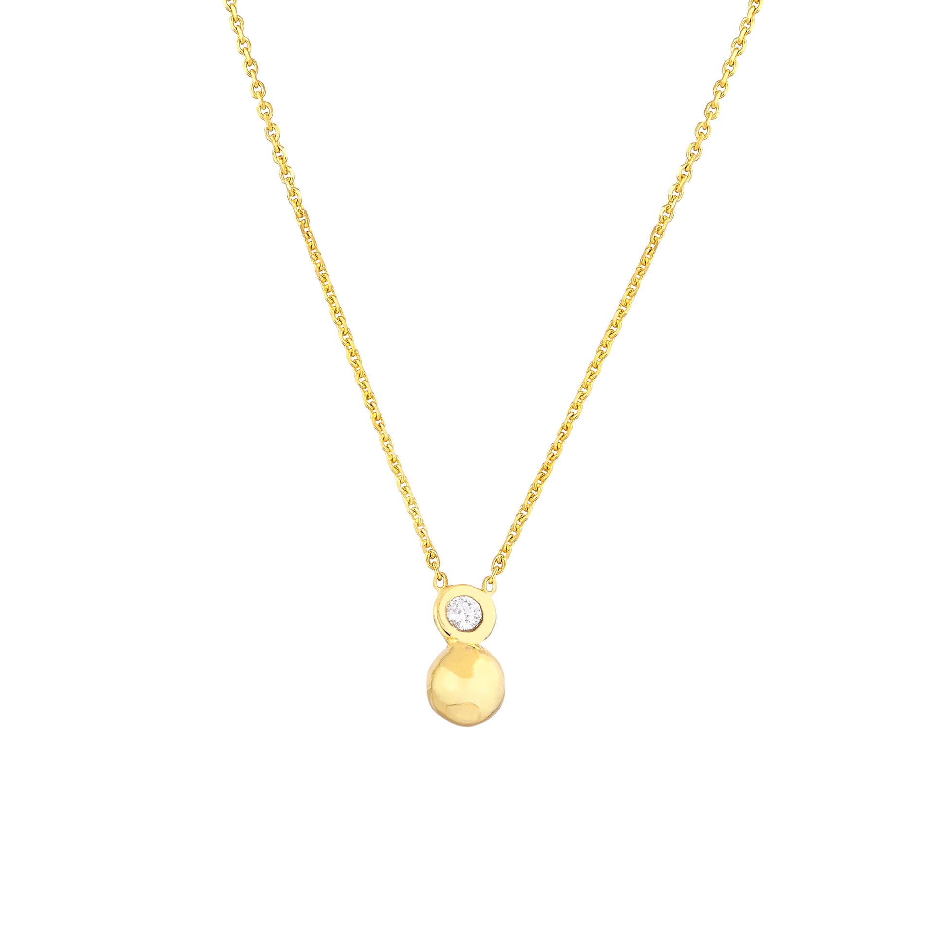 Diamond Bezel Bead Necklace