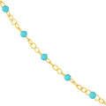 Light Turquoise Enamel Bead on Piatto Chain