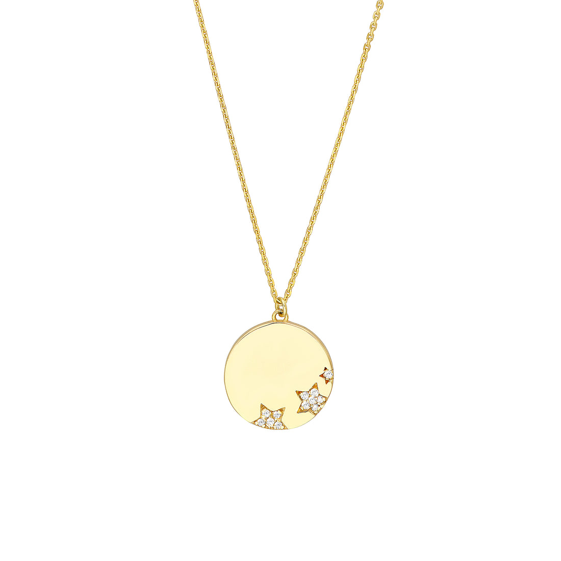 Diamond Stars Medallion Necklace