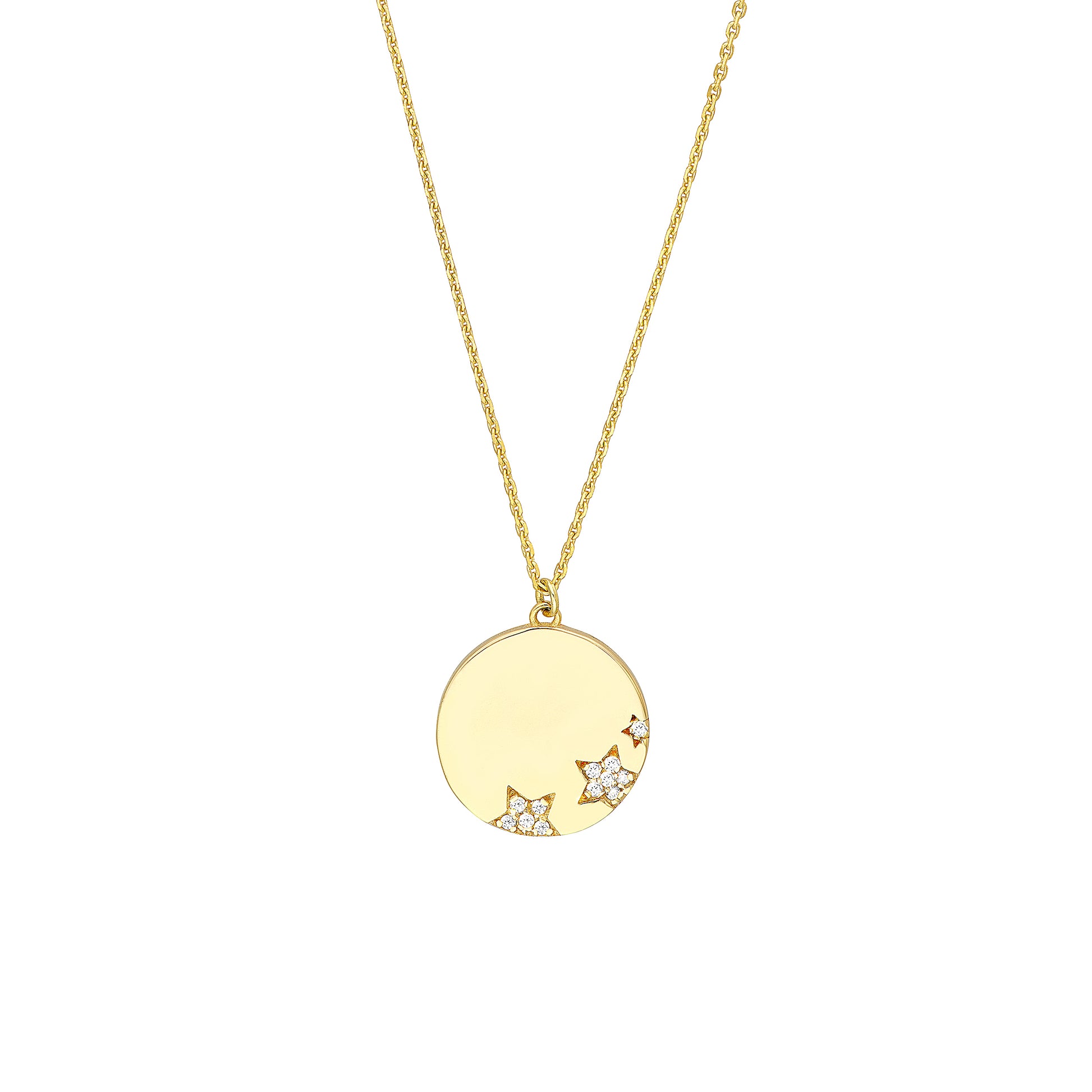 Diamond Stars Medallion Necklace