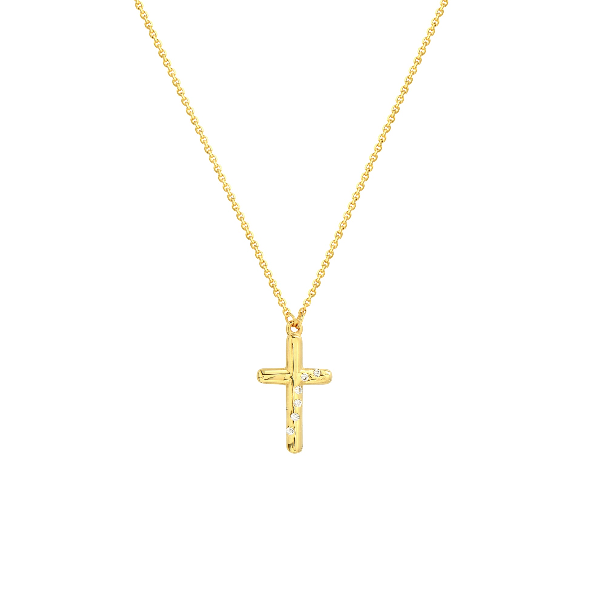 Diamond Scattered Cross Necklace
