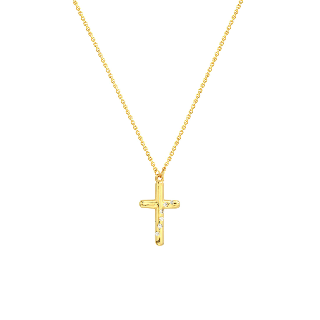 Diamond Scattered Cross Necklace