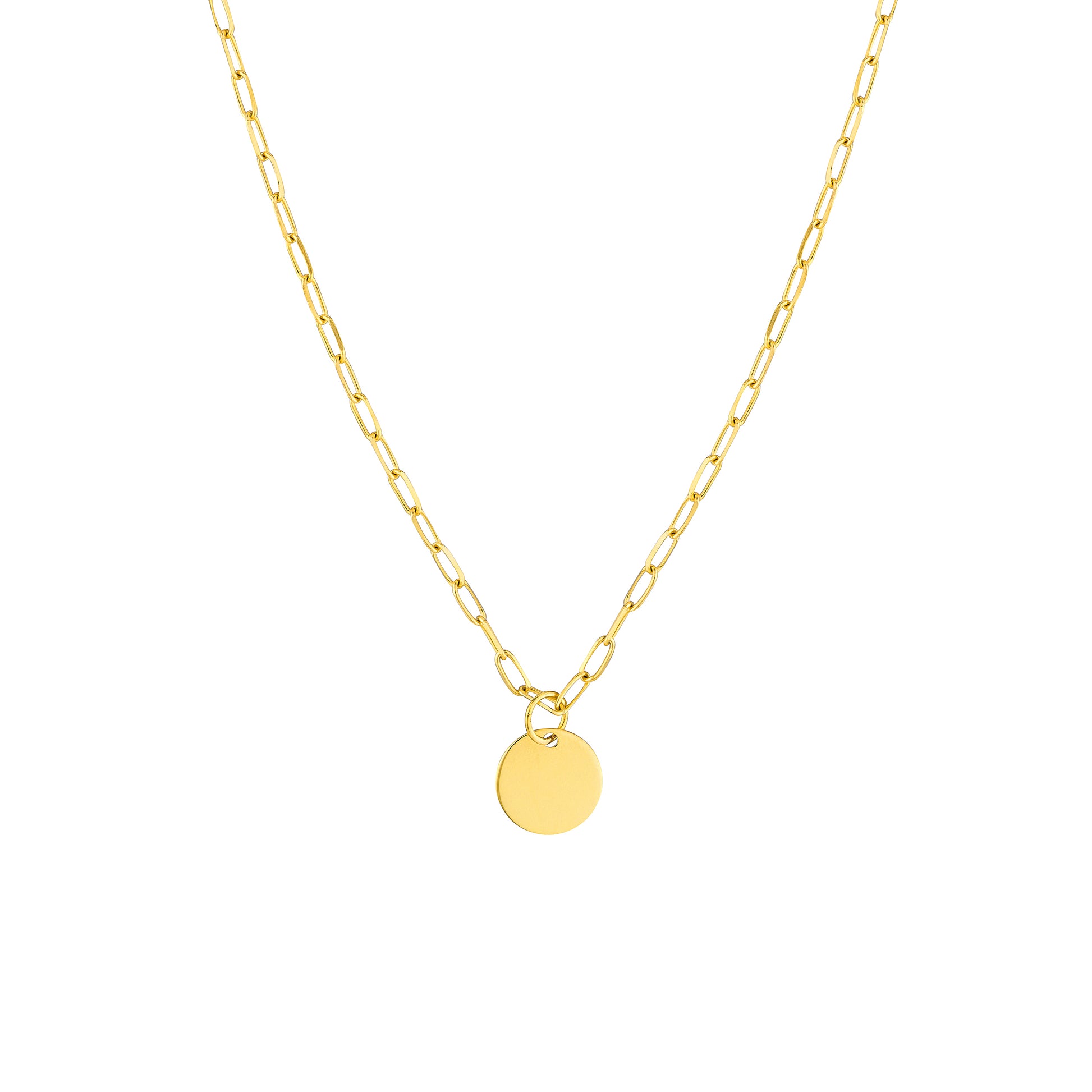 Dangle Disk Paper Clip Necklace