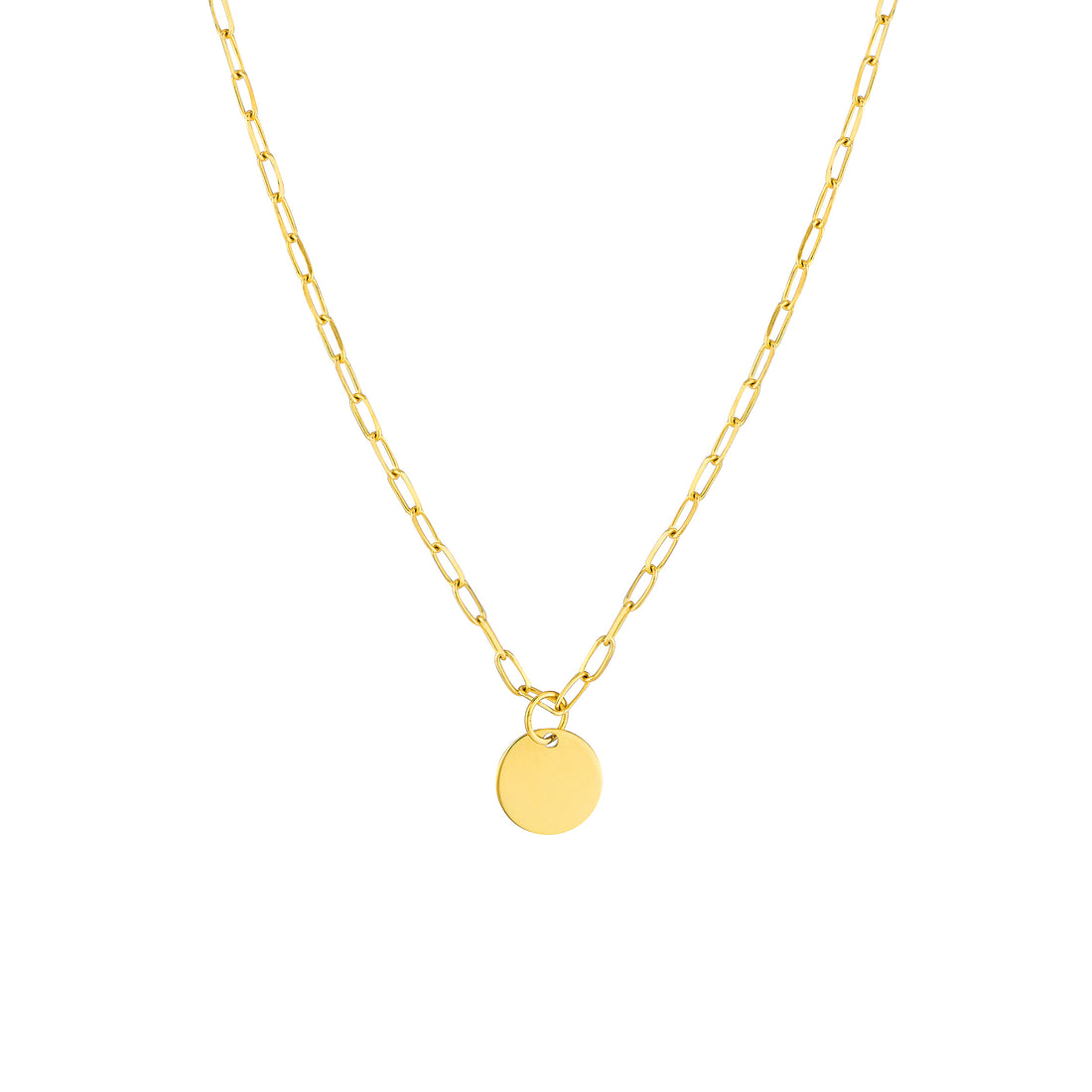 Dangle Disk Paper Clip Necklace