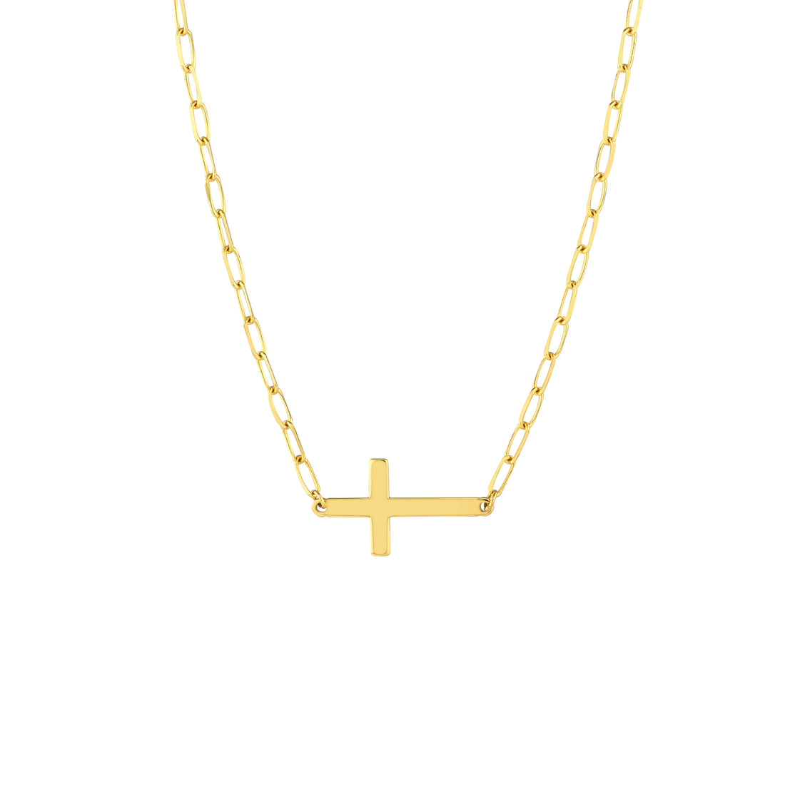 E2W Cross Paper Clip Necklace