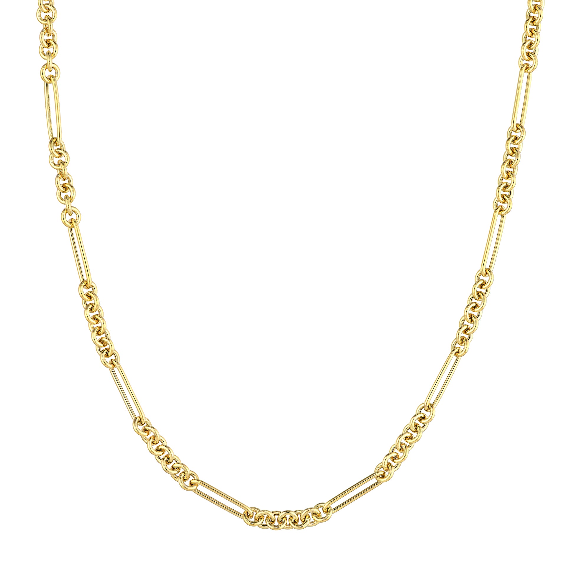 7+1 Round Paper Clip Chain with Pear Lock
