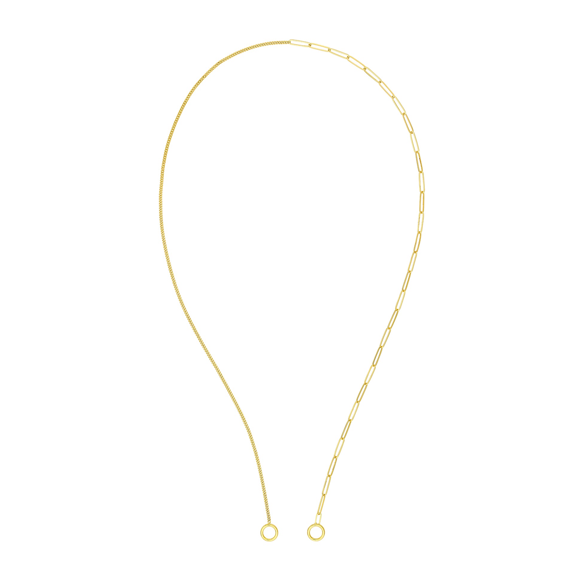 50/50 Paper Clip + Curb Split Chain