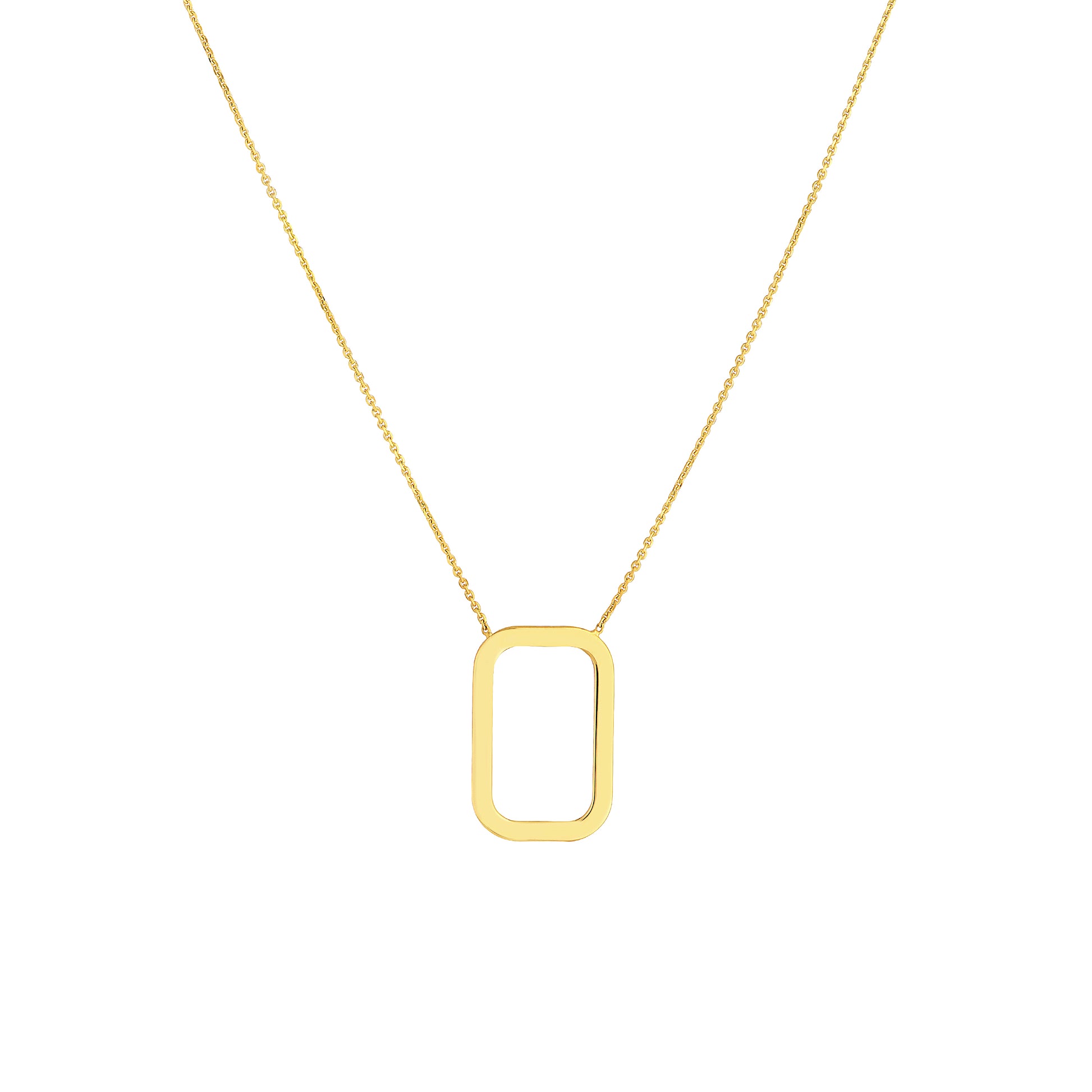 Rounded Rectangle Pendant Necklace