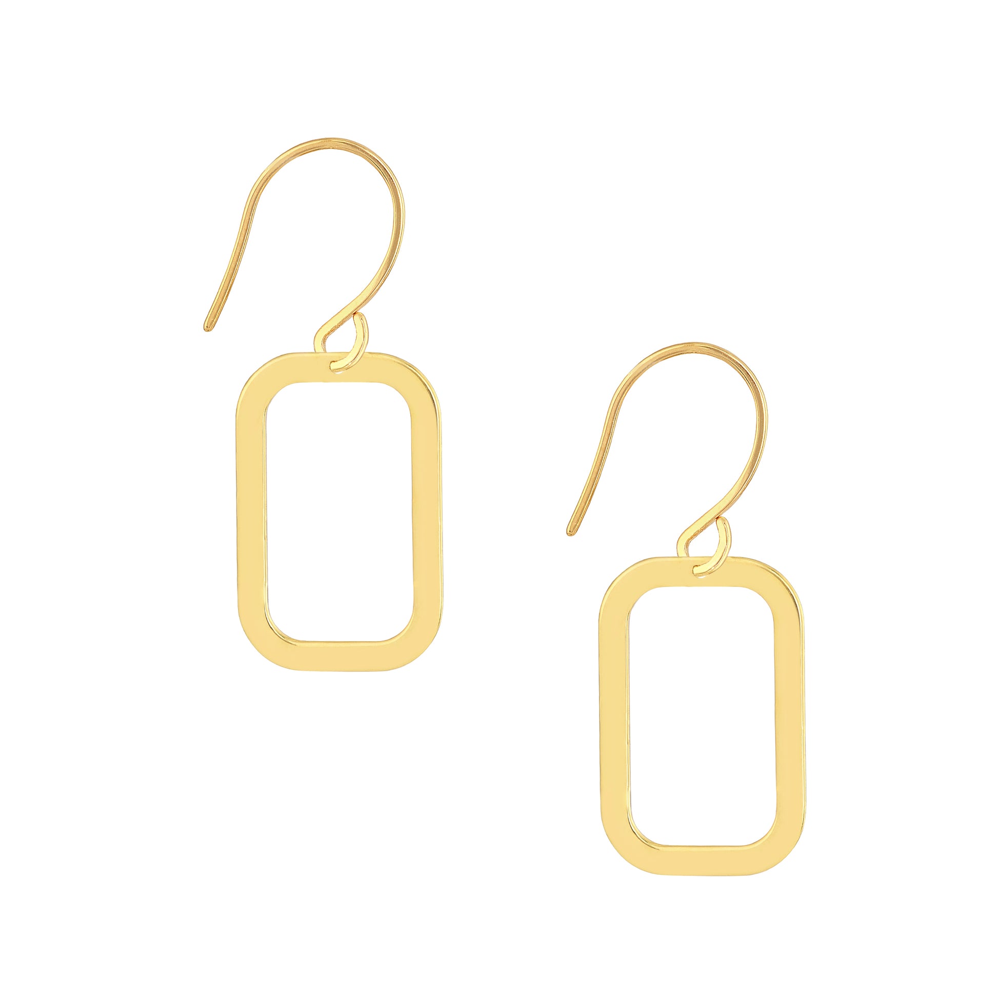 Rounded Rectangle Fish Hook Earrings