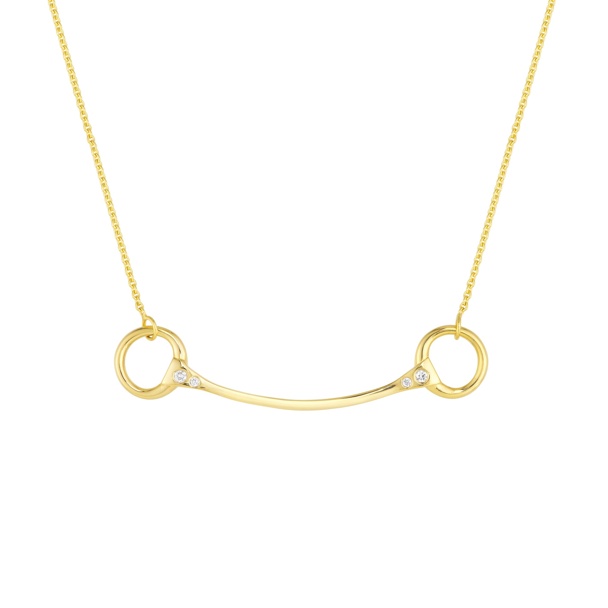 Diamond Horse Bit Station Necklace