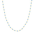Cobalt Enamel Bead on Piatto Chain