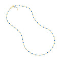 Cobalt Enamel Bead on Piatto Chain