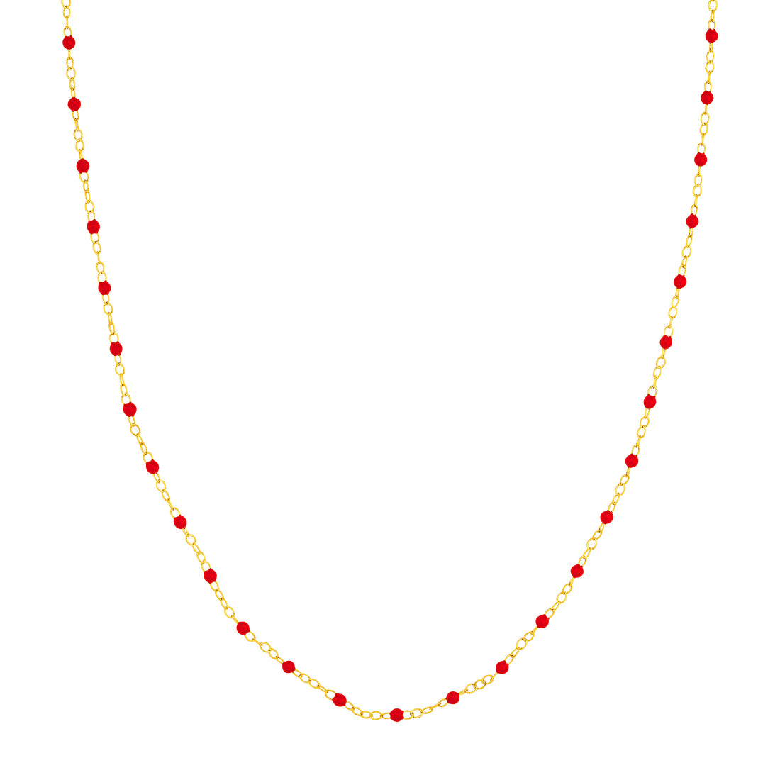 Red Enamel Bead Piatto Chain