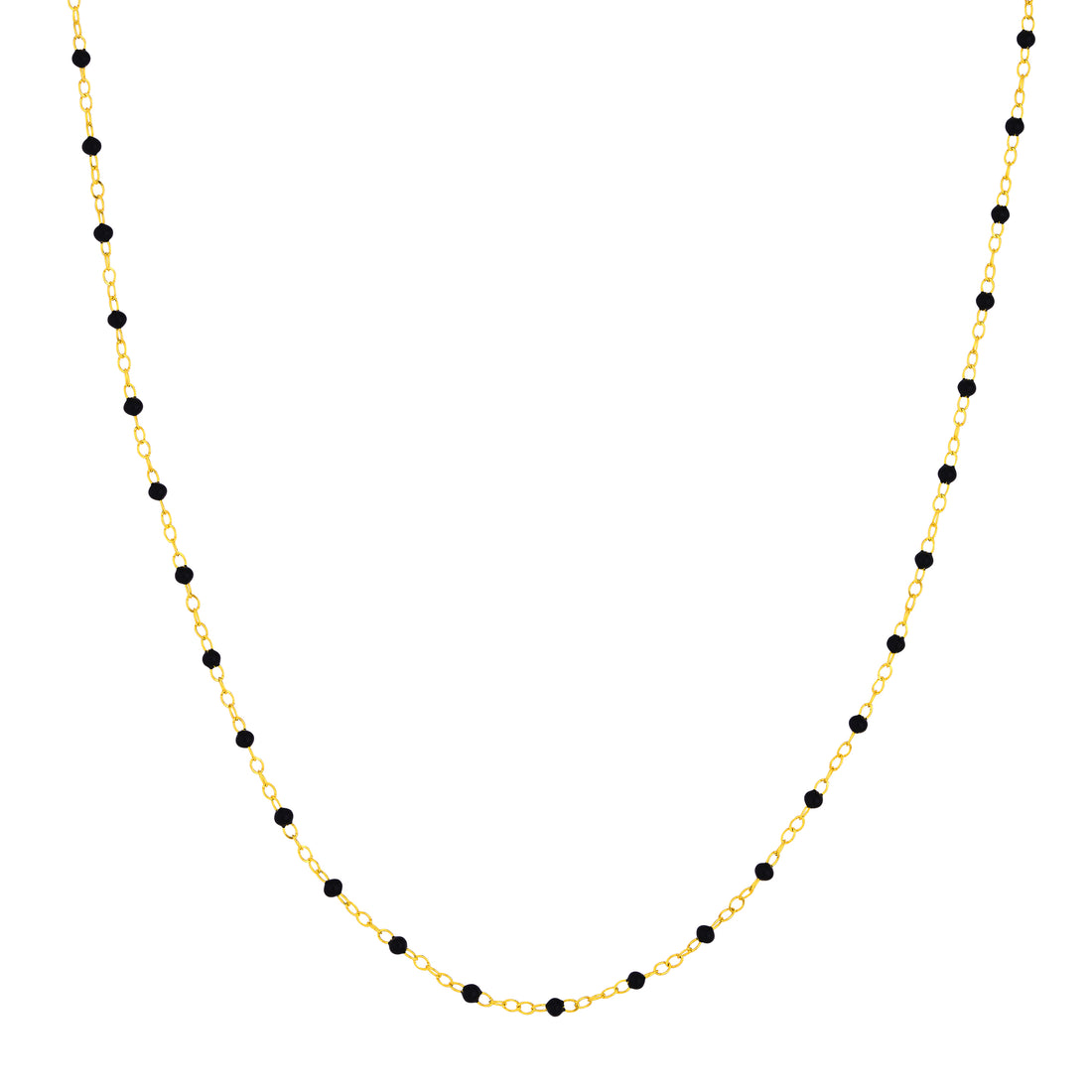 Black Enamel Bead Piatto Chain