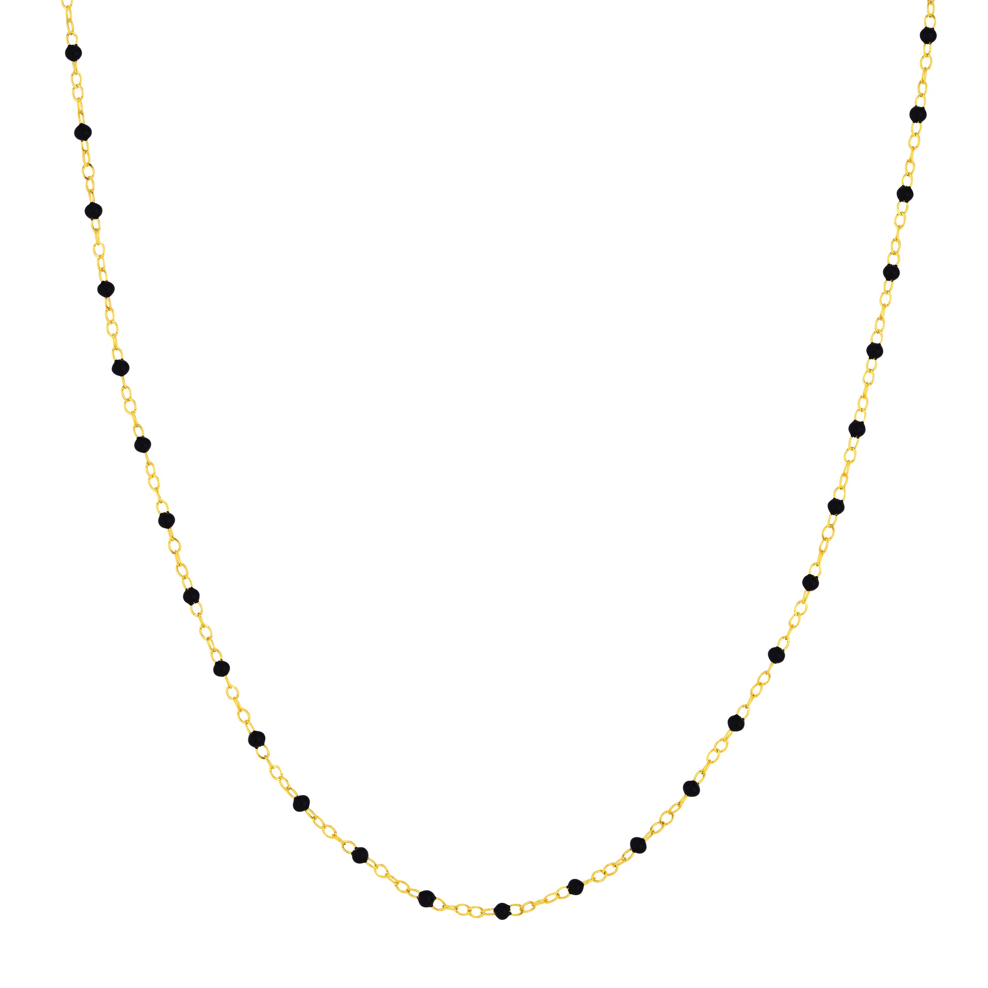 Black Enamel Bead Piatto Chain