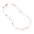 Neon Pink Enamel Bead Piatto Chain