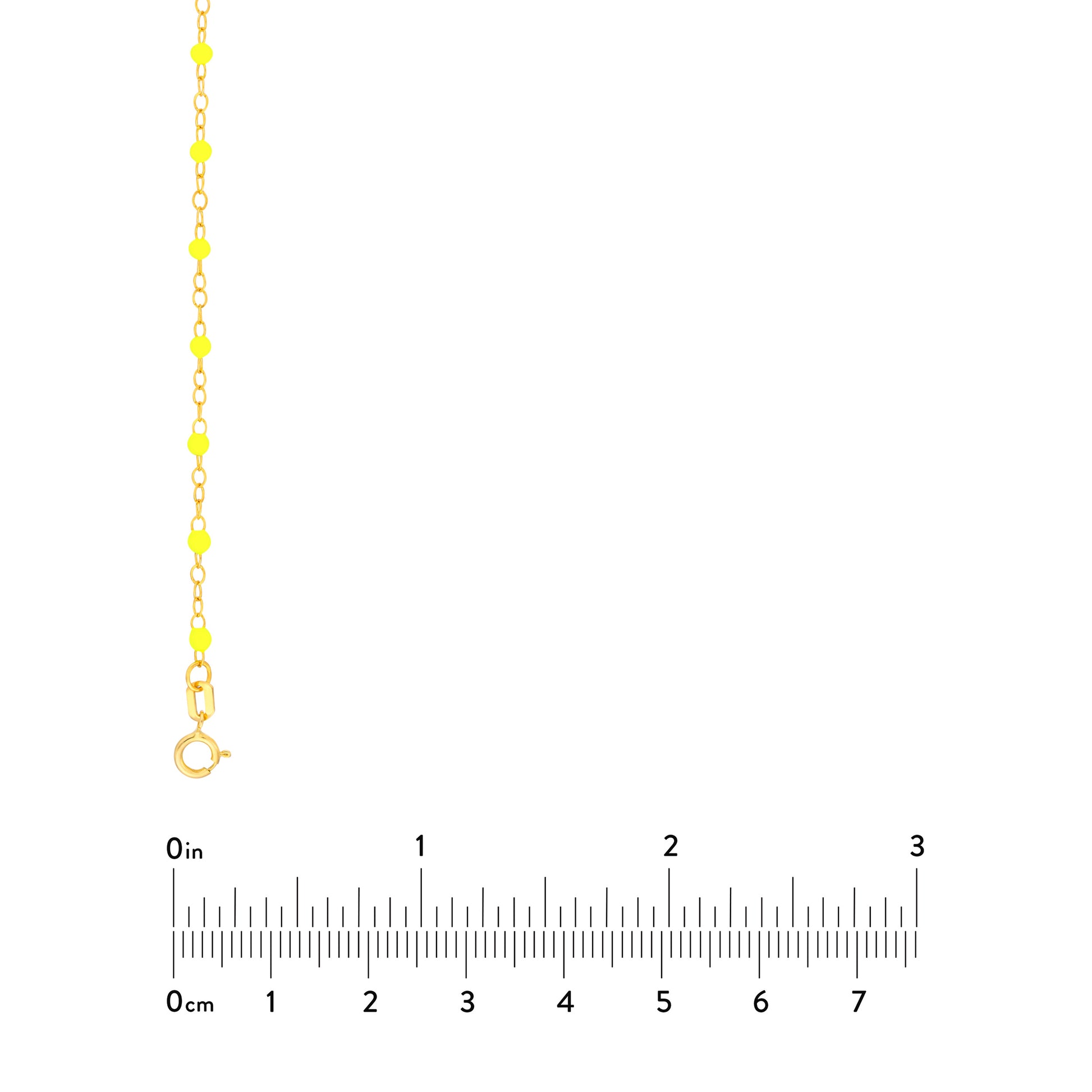 Neon Yellow Enamel Bead Piatto Chain