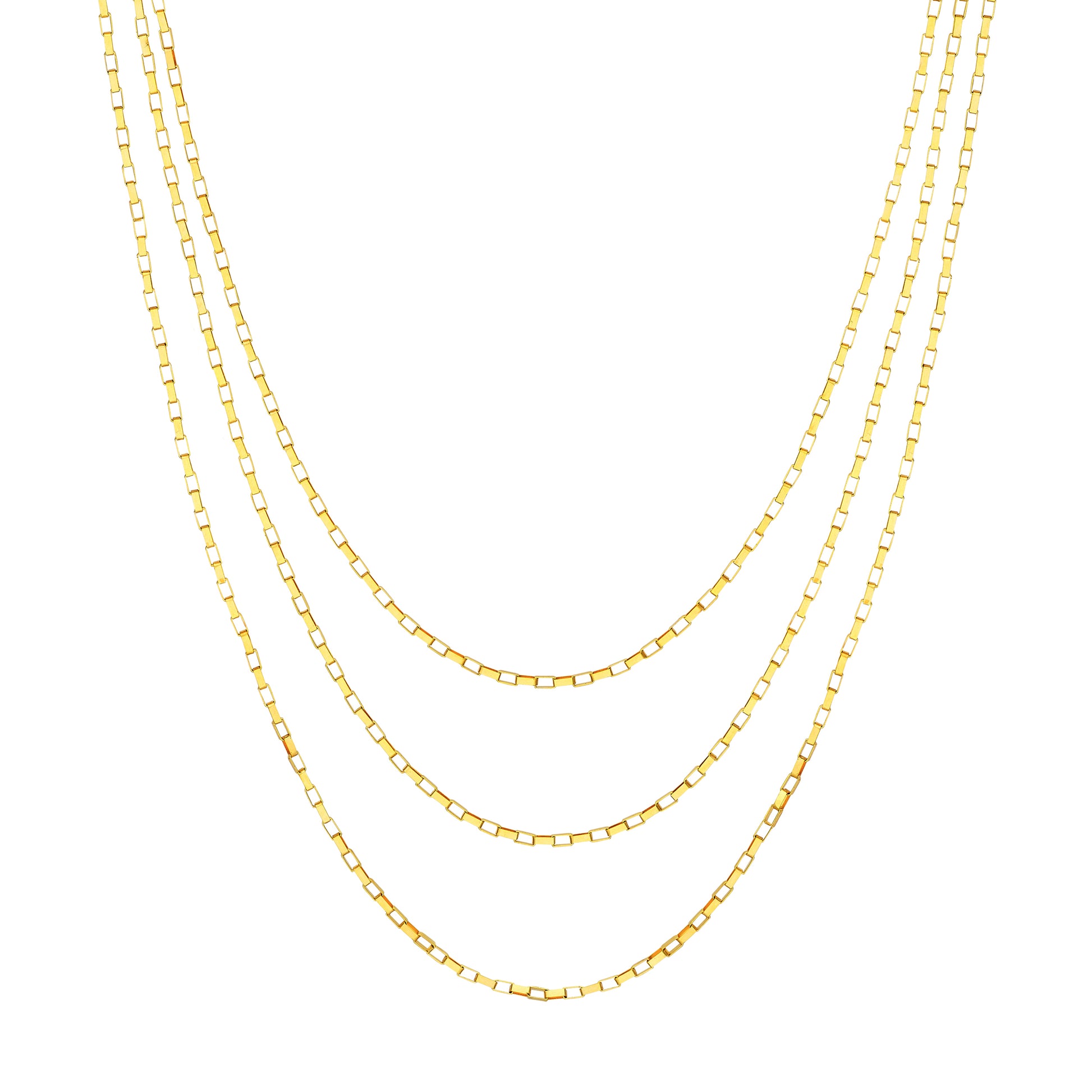 Triple Graduated Box Link Necklace
