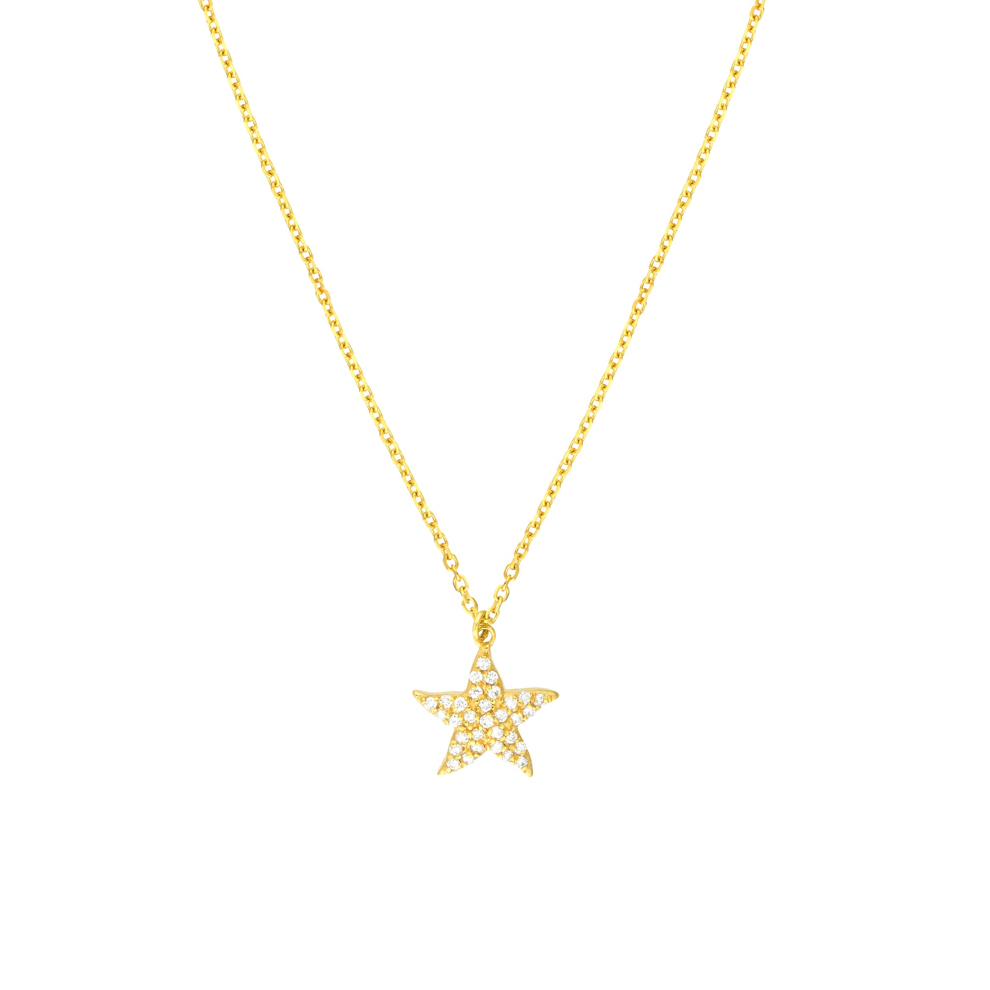 Pavé Diamond Starfish Necklace