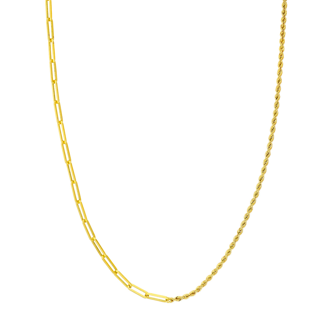 50/50 Paper Clip and Rope Necklace