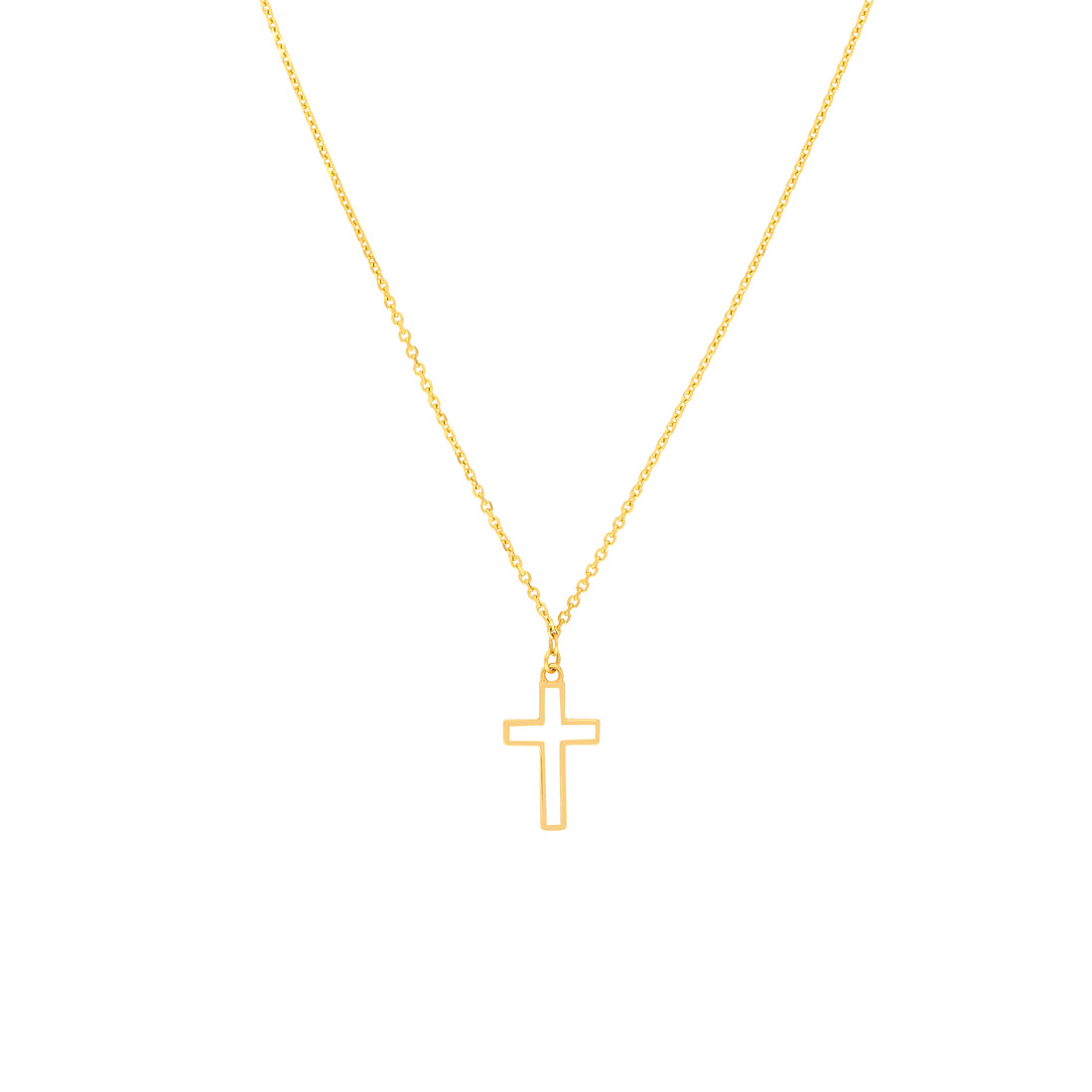 White Cross Enamel Pendant Necklace