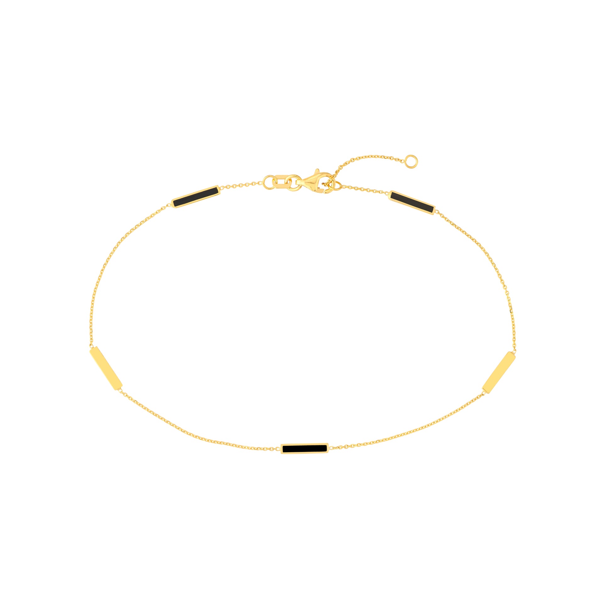 Black Enamel Alternating Bar Anklet