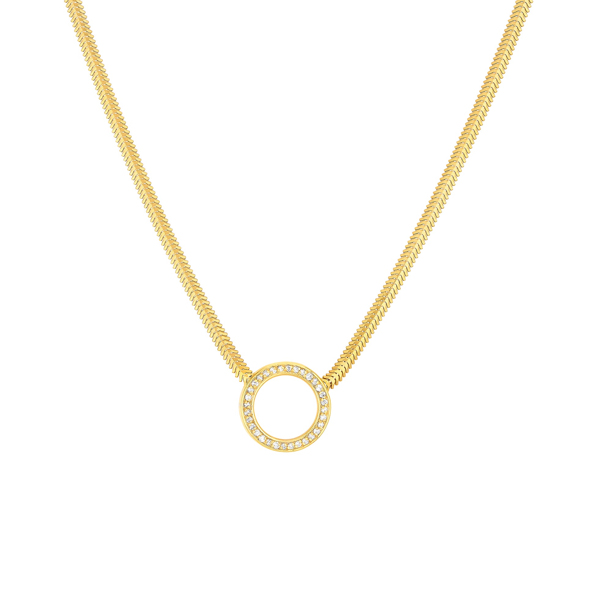 Diamond Circle Snake Necklace