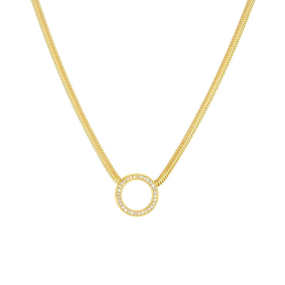 Diamond Circle Snake Necklace