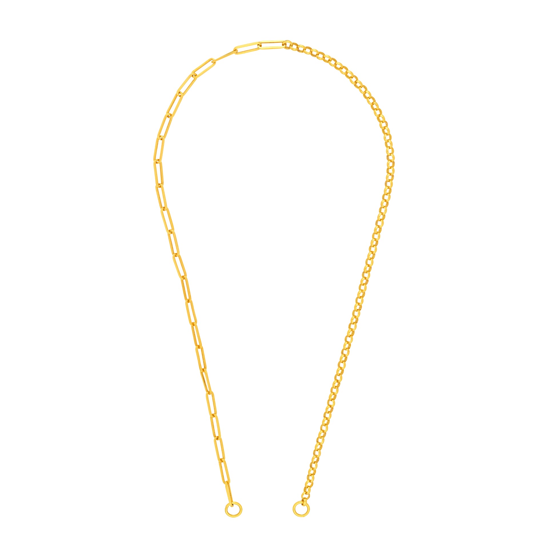 50/50 Paper Clip + Rolo Split Chain
