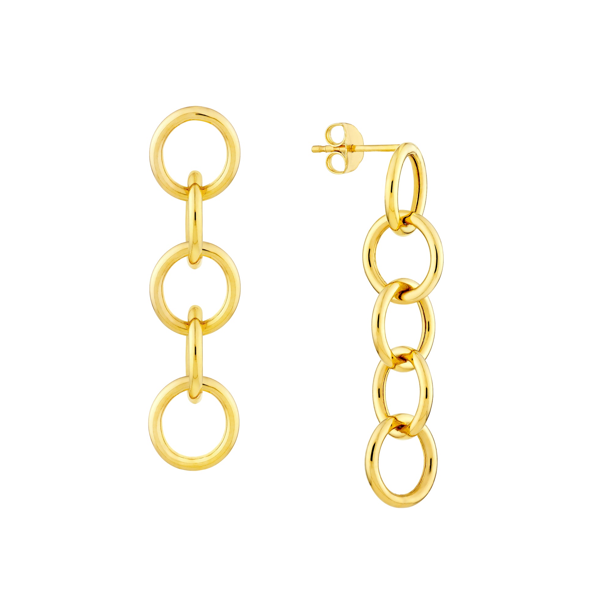 Round Endless Link Dangle Earrings