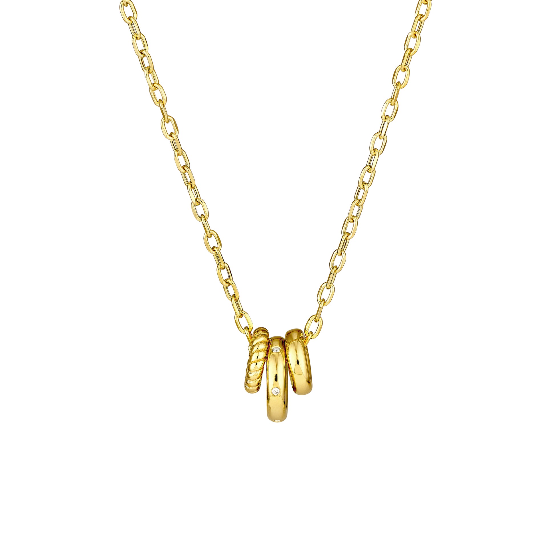 Diamond Circle Trio Necklace