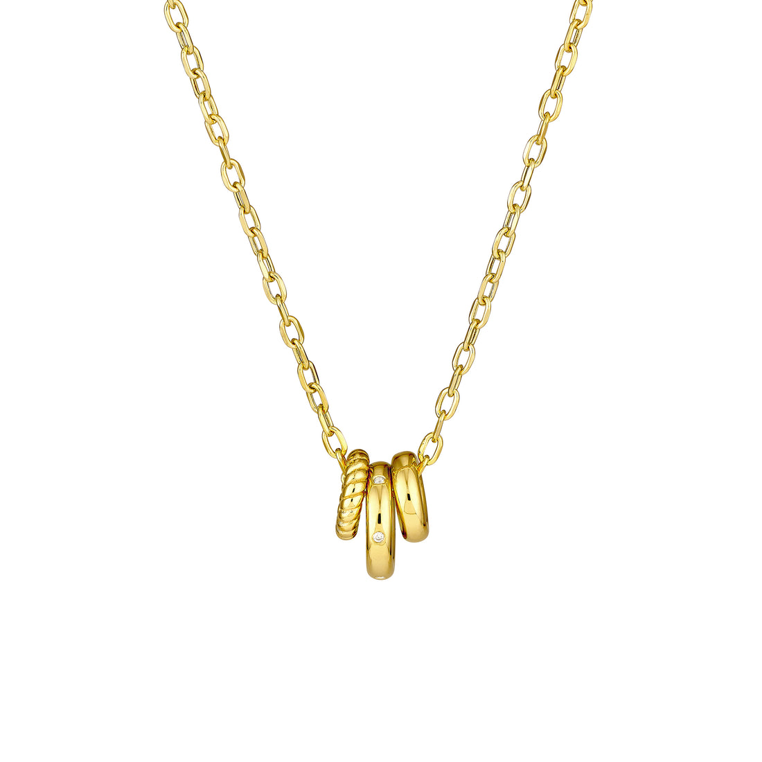 Diamond Circle Trio Necklace
