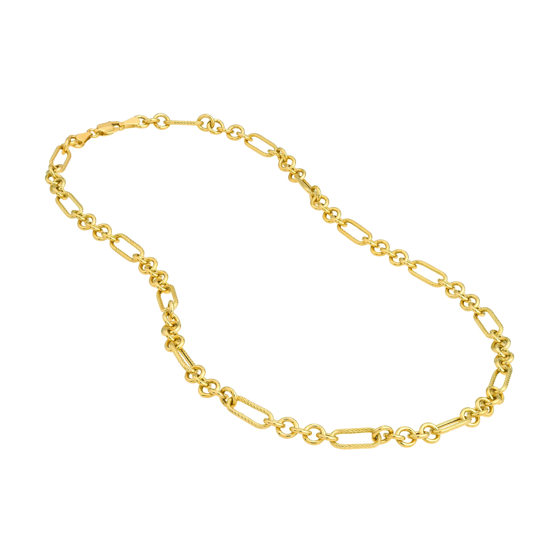 Handmade Textured Oval Rolo Chain