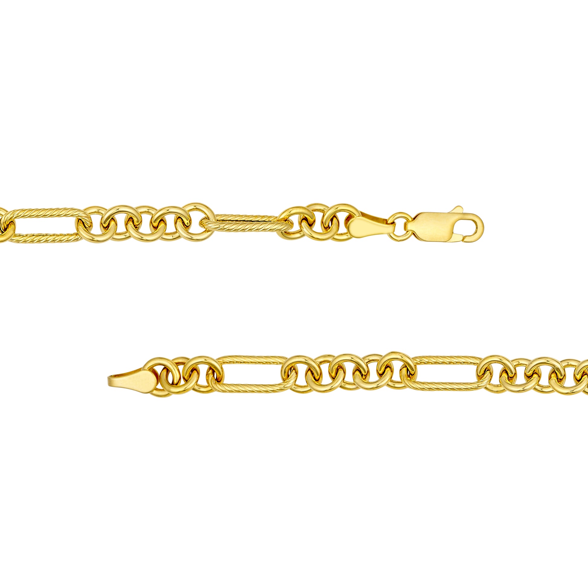 Handmade Textured Oval Rolo Chain