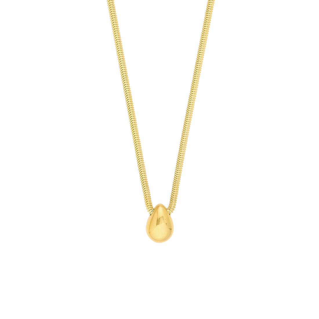Puff Teardrop Snake Necklace